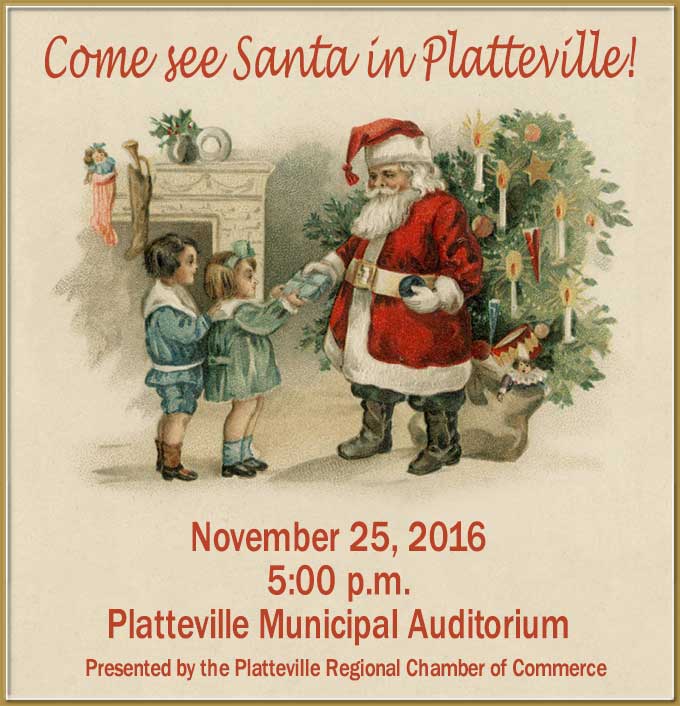 Santa visits Platteville 2016